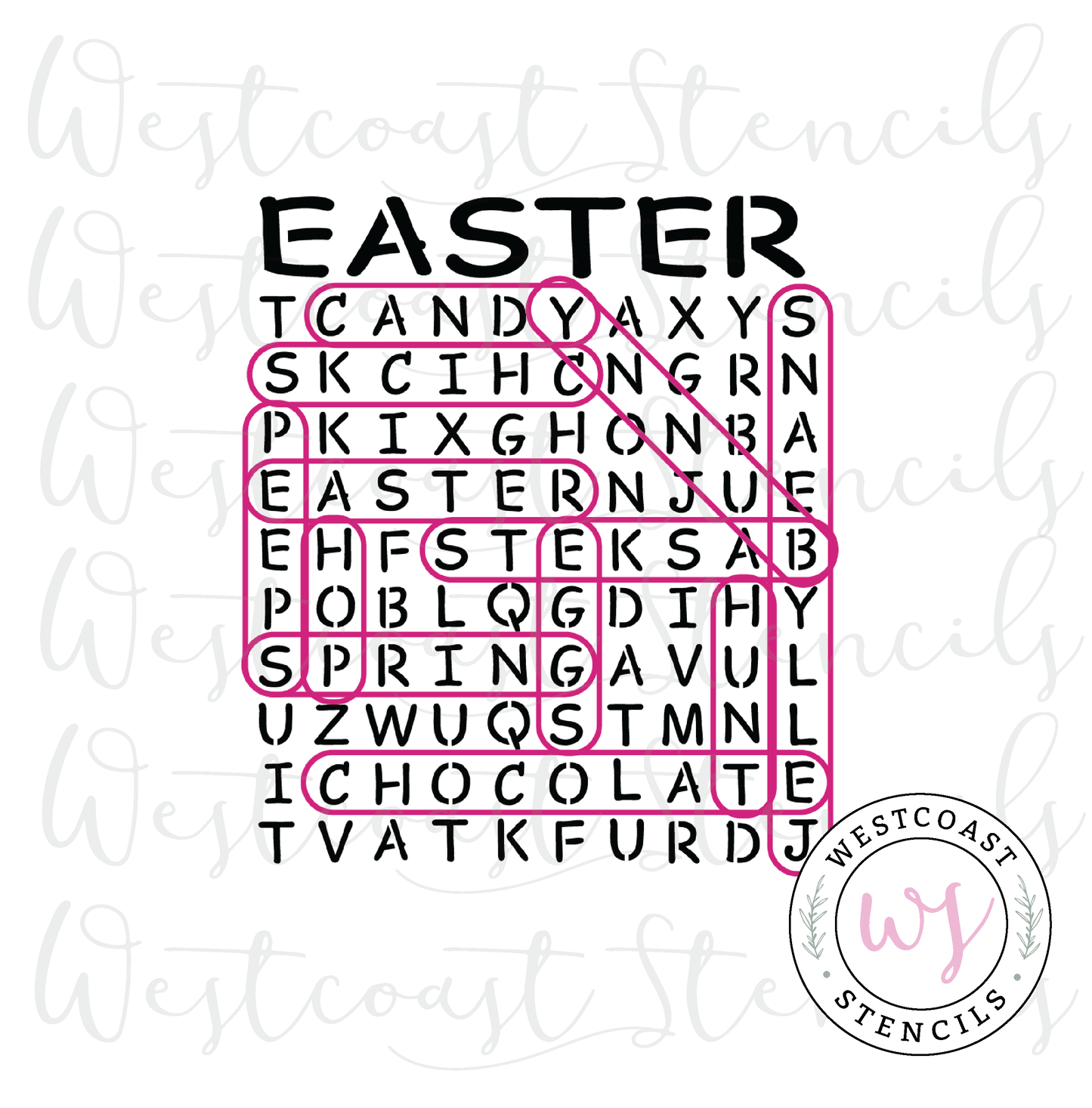 Easter Word Search Stencil - Digital Download