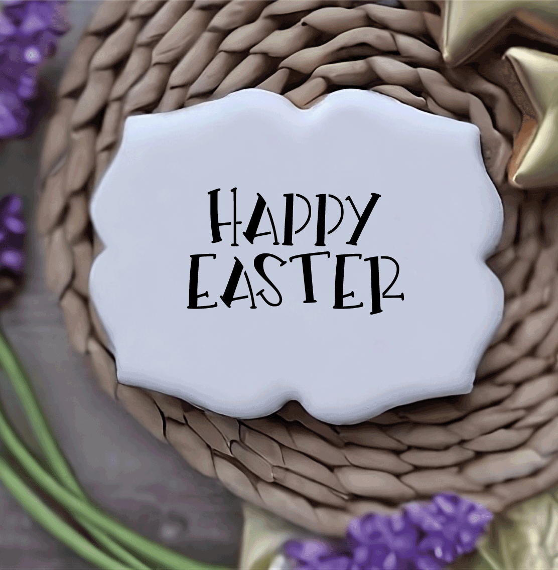 Happy Easter Stencil, Style 2 - DIGITAL DOWNLOAD