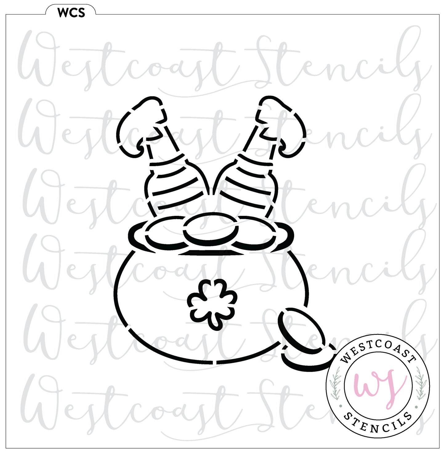 PYO Leprechaun in Pot of Gold Stencil - Digital Download