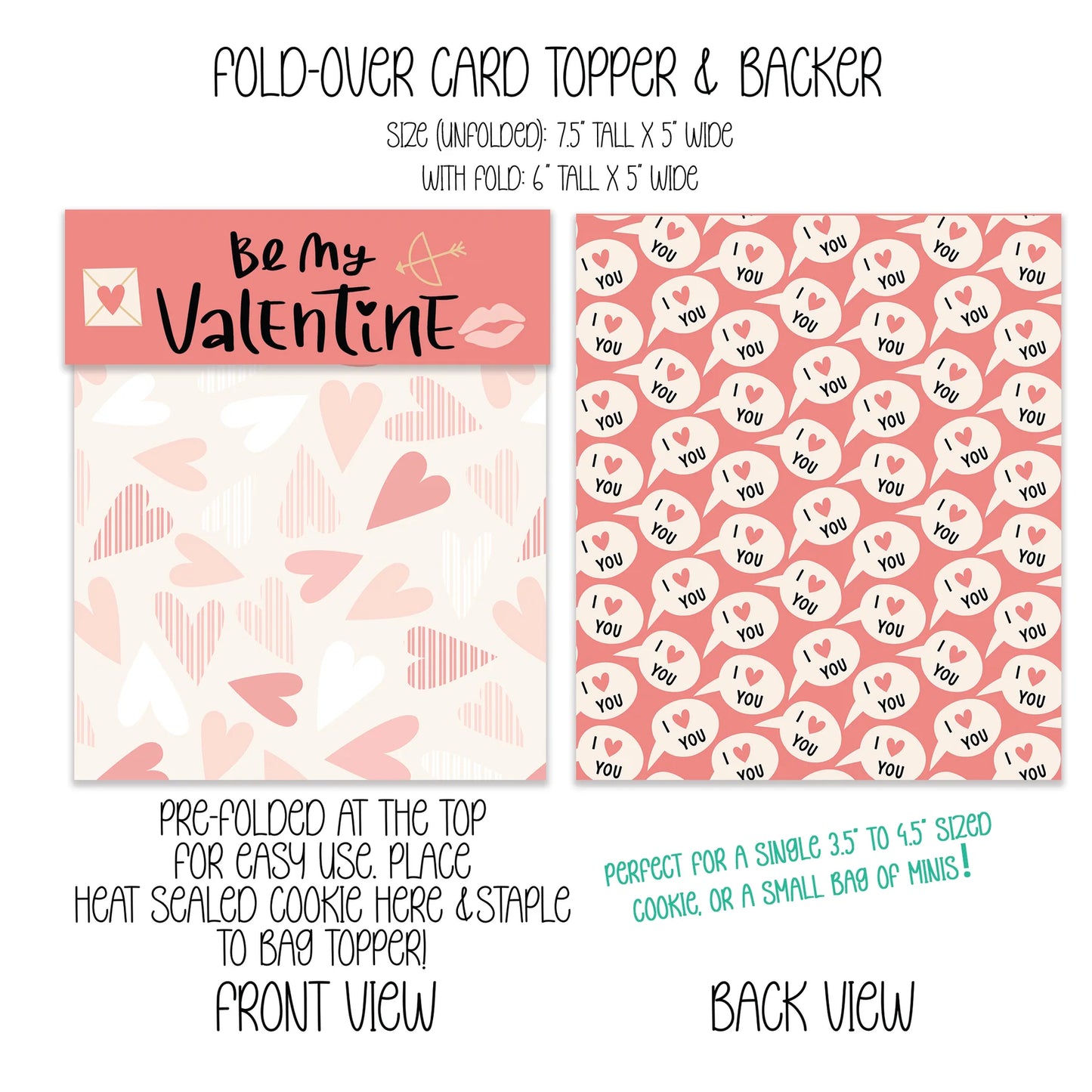 BE MY VALENTINE BAG TOPPER & BACKER - THE COOKIERY