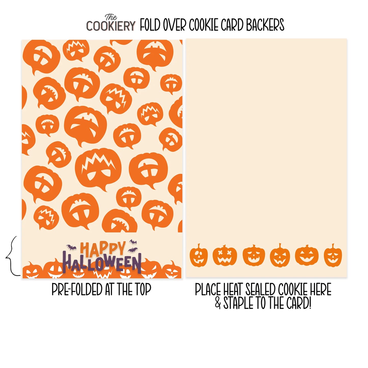 HAPPY HALLOWEEN PUMPKINS BAG TOPPER & BACKER - THE COOKIERY