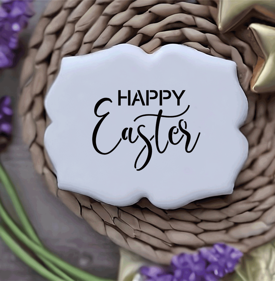 Happy Easter Stencil, Style 1 - DIGITAL DOWNLOAD