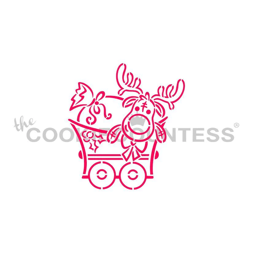 Christmas Train Moose PYO Stencil - Drawn by Krista
