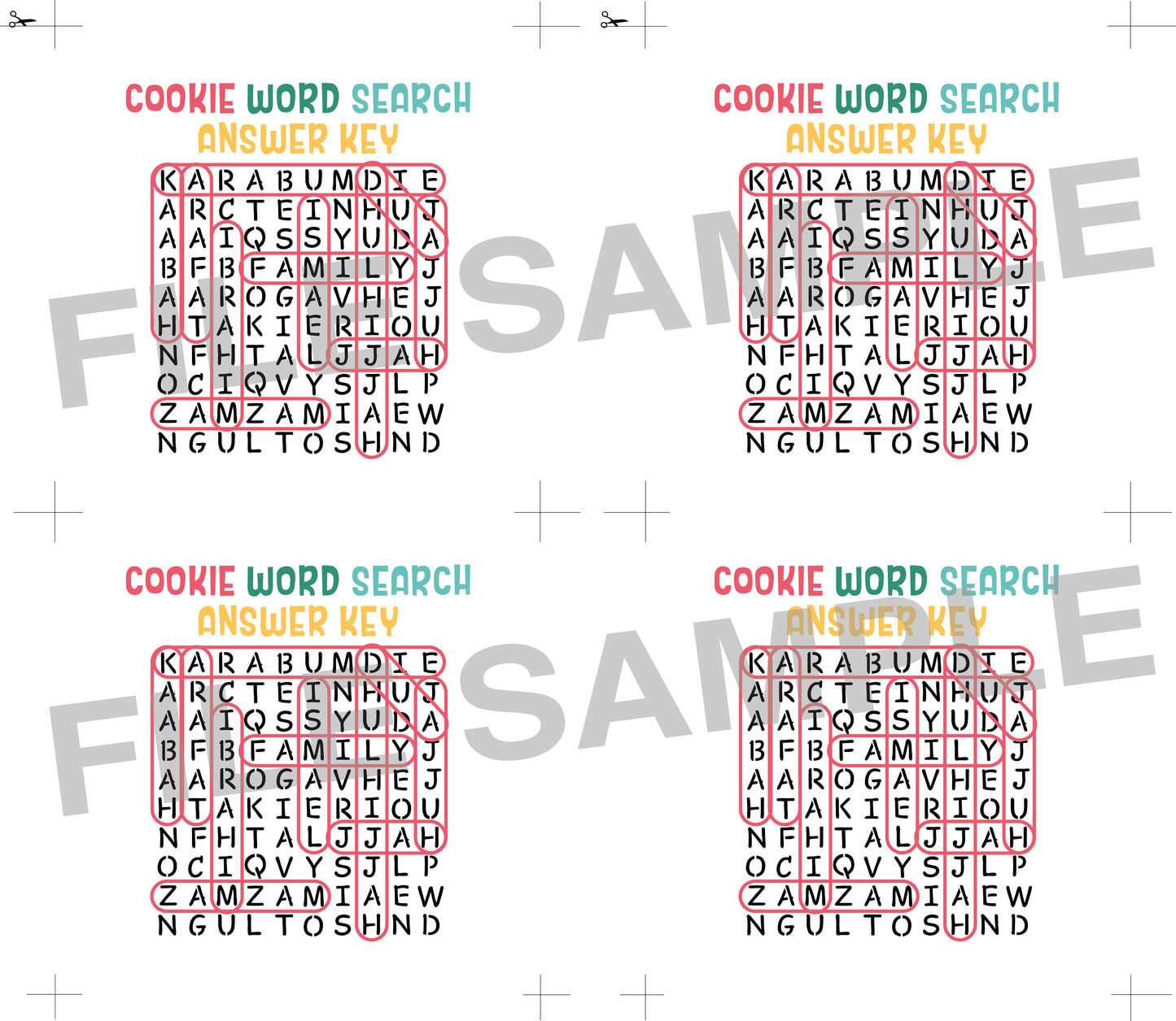 DIGITAL Eid Ul-Adha Word Search Bag Topper