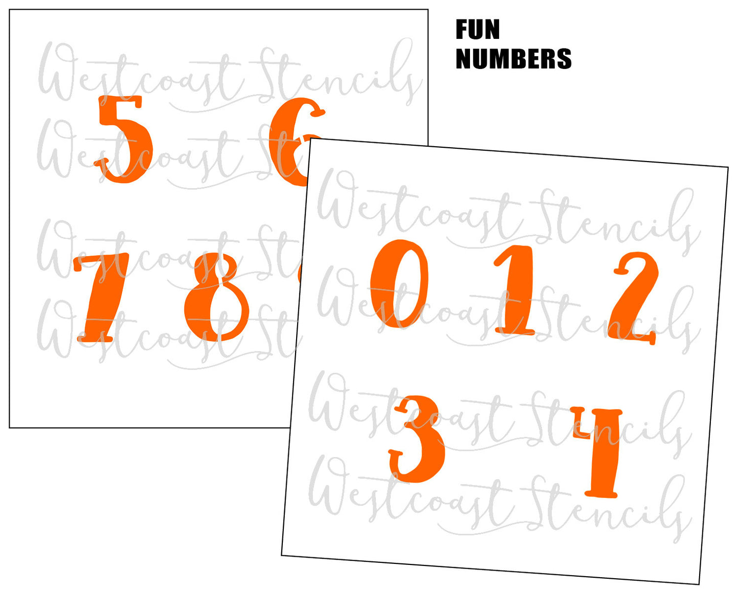 Fun Number Set Stencil - SALE