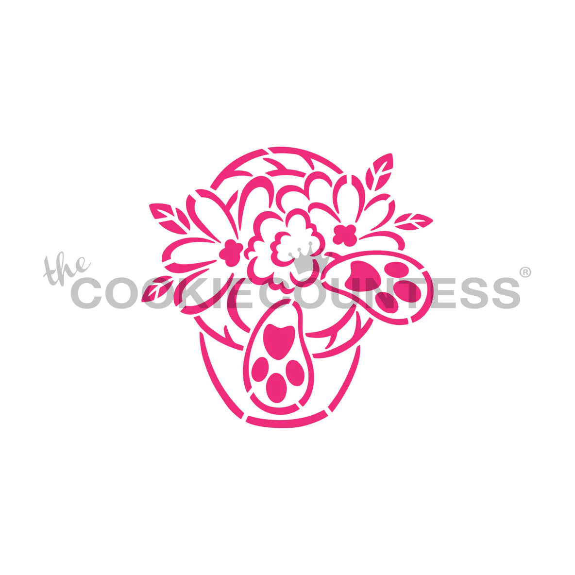 Bunny Butt in Basket Stencil - Drawn by Krista