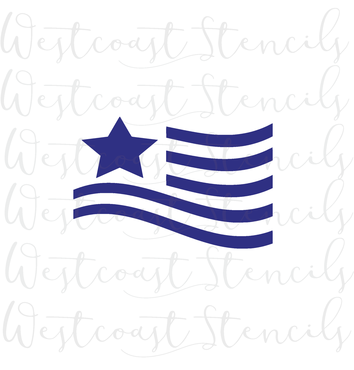 American Flag Swoosh Stencil, One Piece or Two Piece