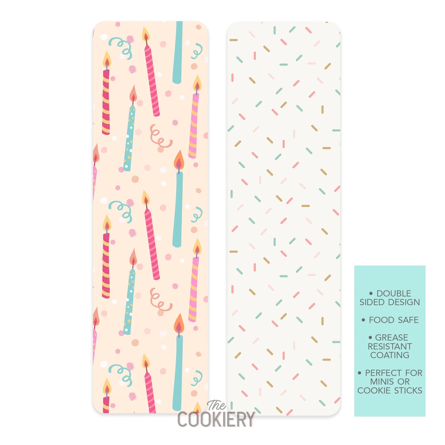 HAPPY BIRTHDAY GREASE-RESISTANT FOOD SAFE COOKIE CARD BACKERS - THE COOKIERY