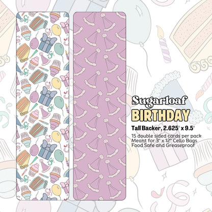 Birthday - 9.5" x 2.625" Tall Backers