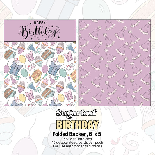 Birthday - 6" x 5" Folded Backers