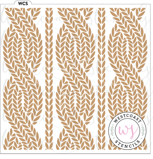 Cable Knit Stencil, Large - DIGITAL DOWNLOAD