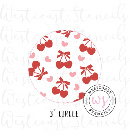 Cherry Hearts Stencil, 1 or 2 piece