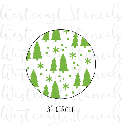 Christmas Tree Background Stencil