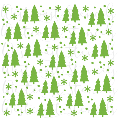 Christmas Tree Background Stencil