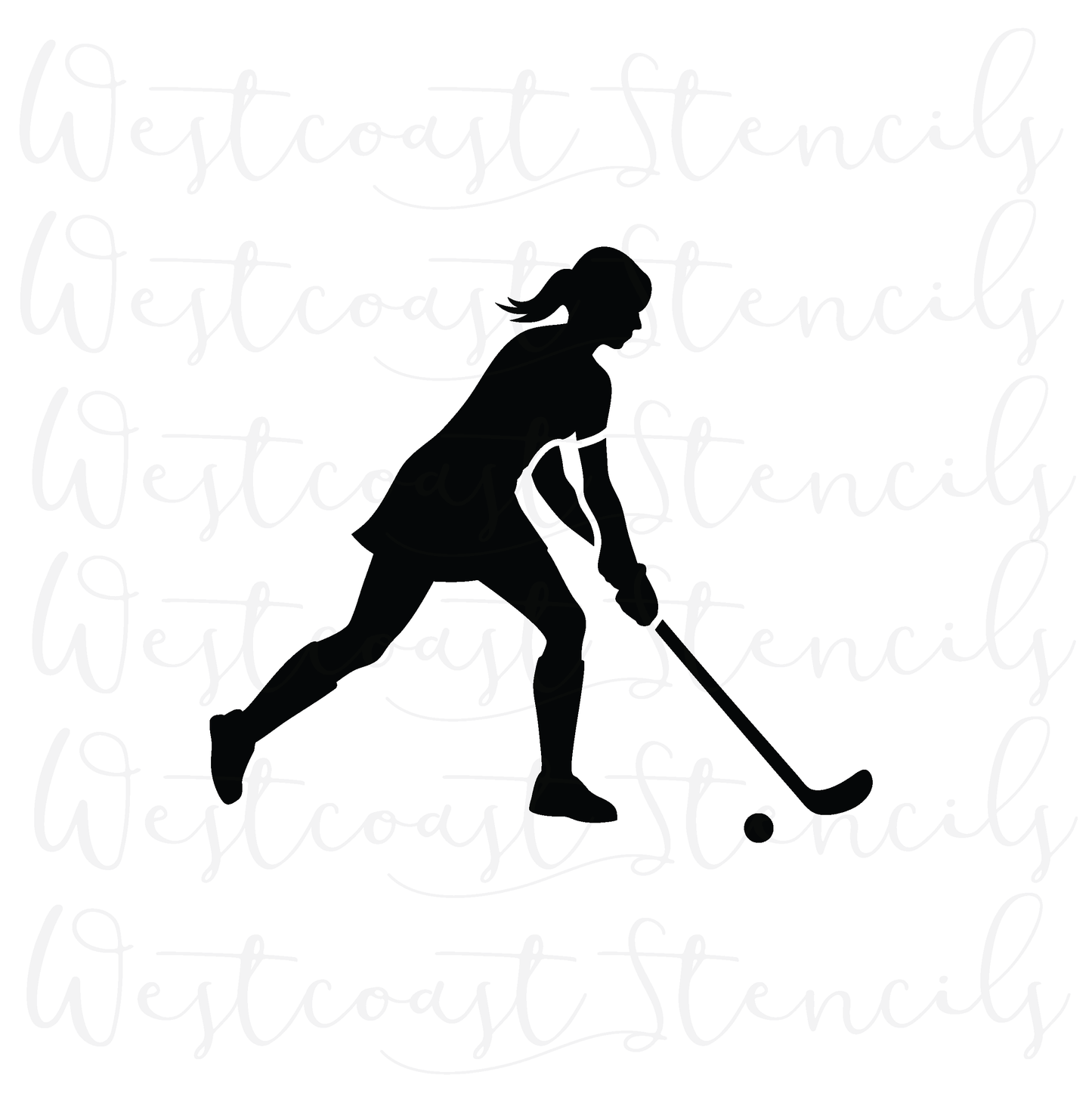 Field Hockey Player 1 Stencil