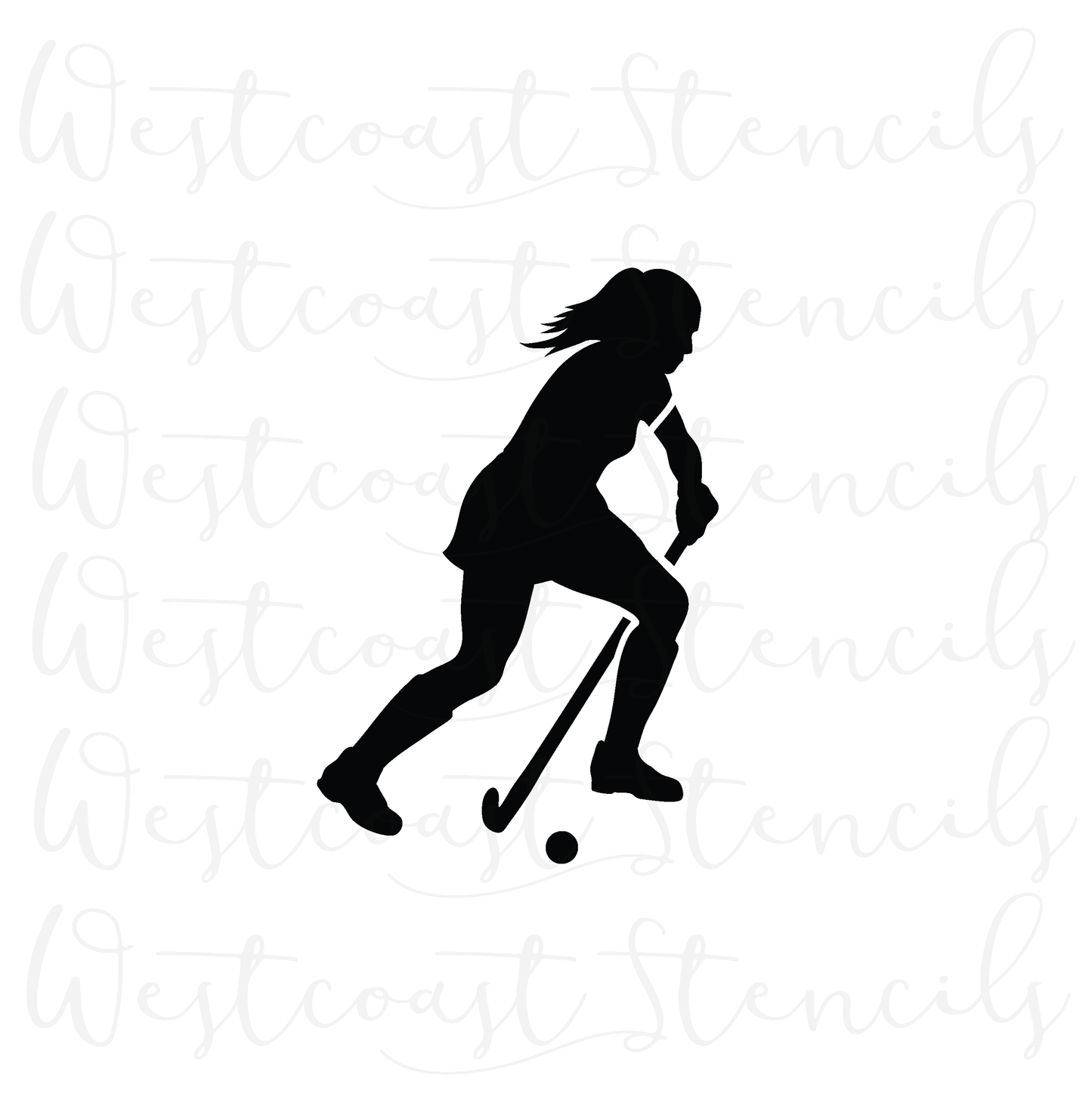 Field Hockey Player 2 Stencil