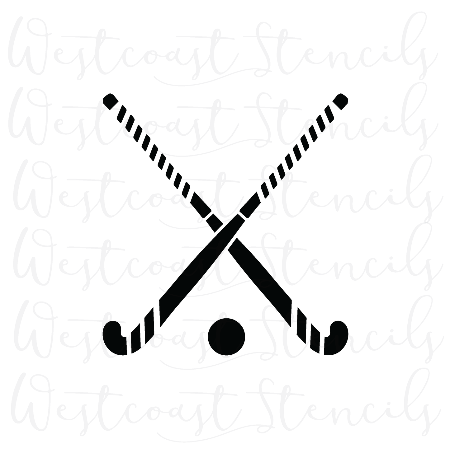 Field Hockey Sticks Stencil