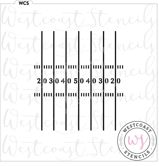 Football Field Stencil, Style 2