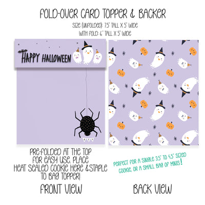 HAPPY HALLOWEEN GHOSTS BAG TOPPER & BACKER - THE COOKIERY
