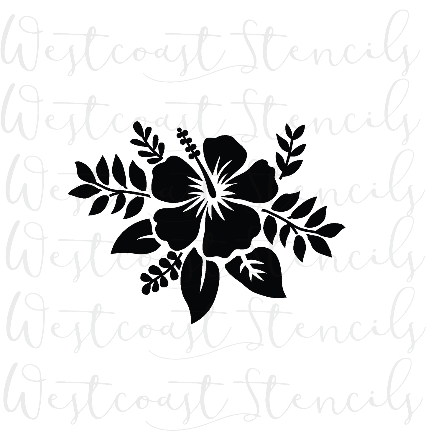 Hibiscus Floral Stencil