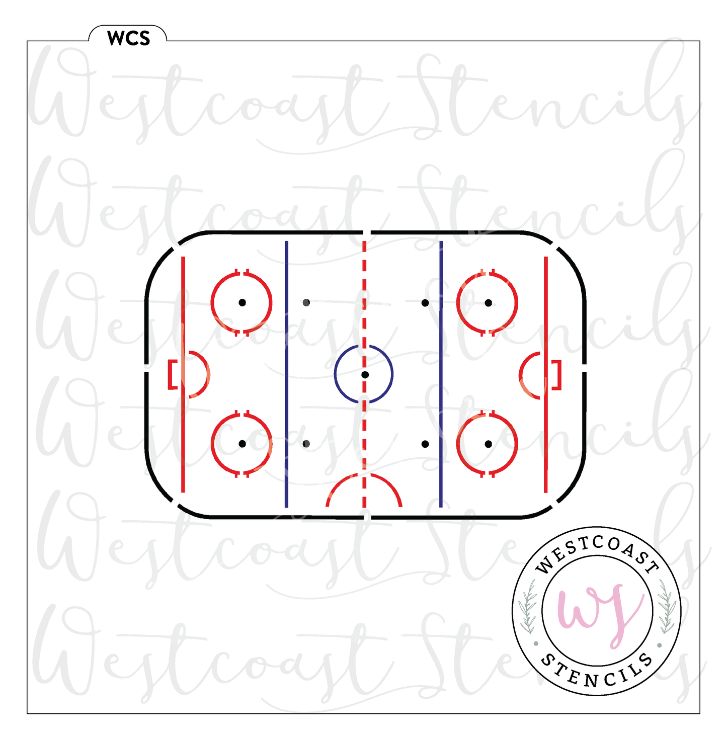 Hockey Rink Stencil, 3 Piece - Digital Download