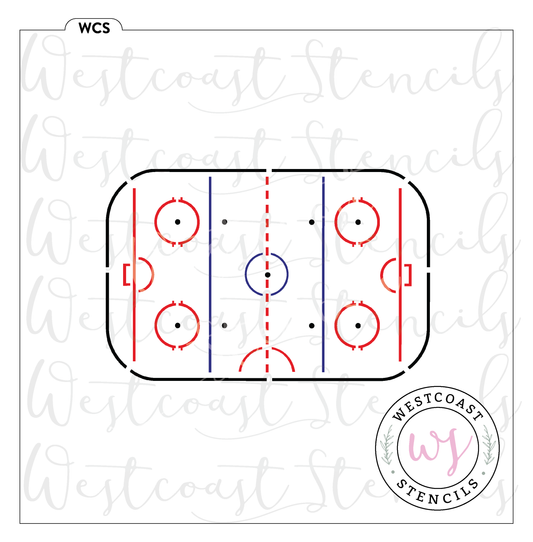 Hockey Rink Stencil, 3 Piece - Digital Download