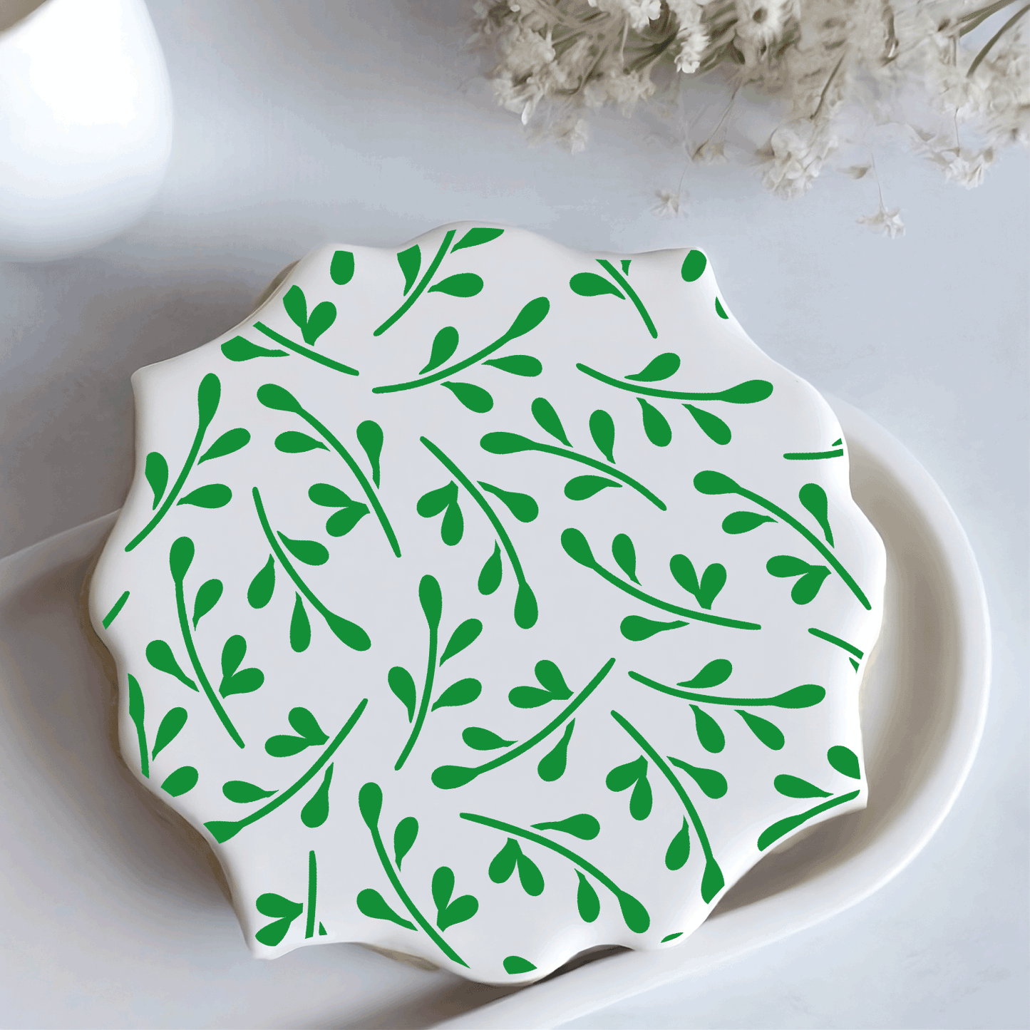 Leaf Sprig Background Stencil - Digital Download