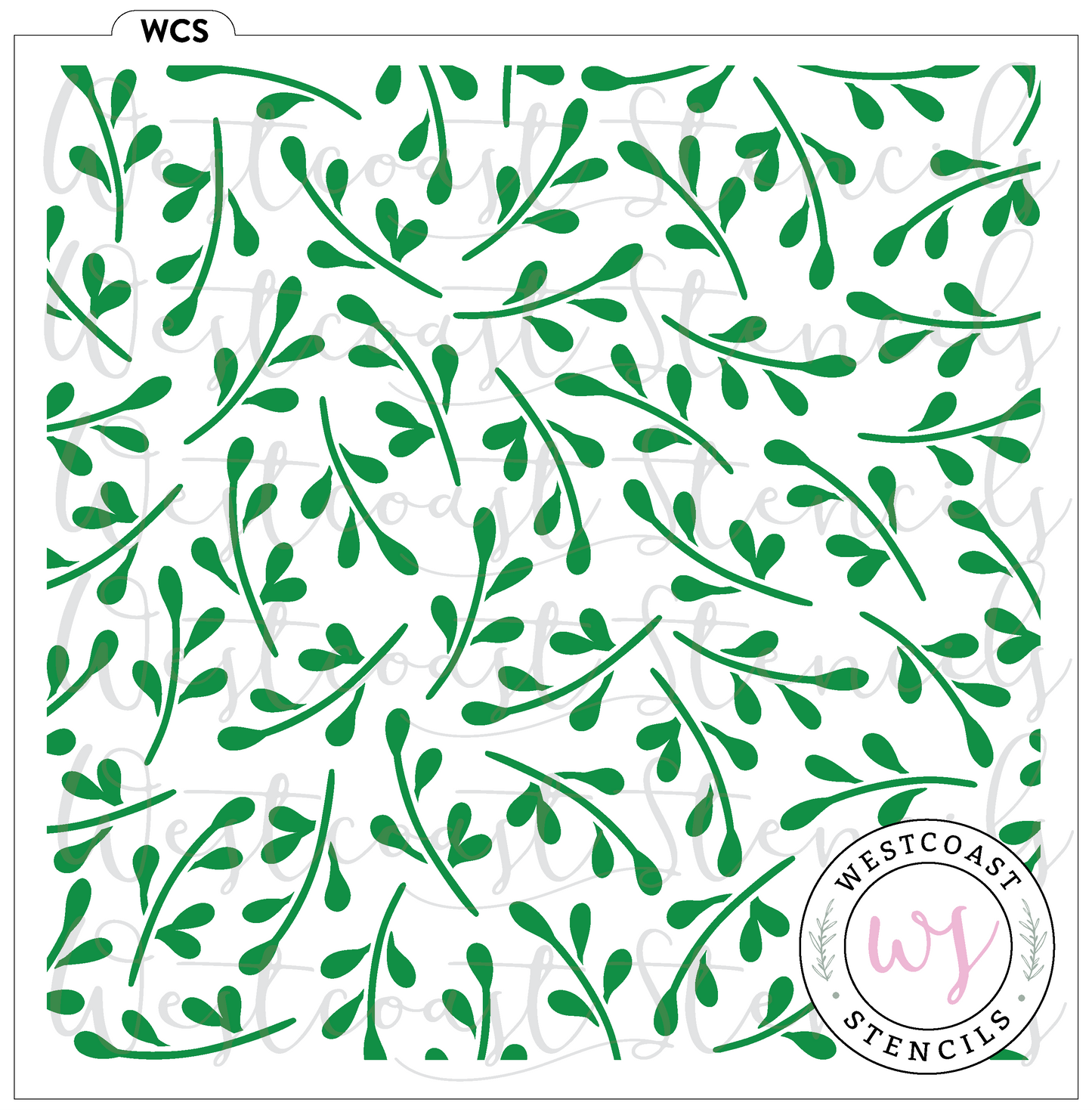 Leaf Sprig Background Stencil - Digital Download