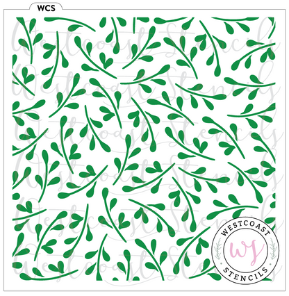 Leaf Sprig Background Stencil - Digital Download