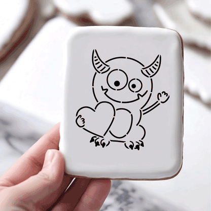 PYO Valentine Monster with Horns Stencil - DIGITAL DOWNLOAD