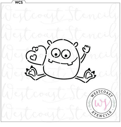 PYO Valentine Monster with Heart Stencil - DIGITAL DOWNLOAD