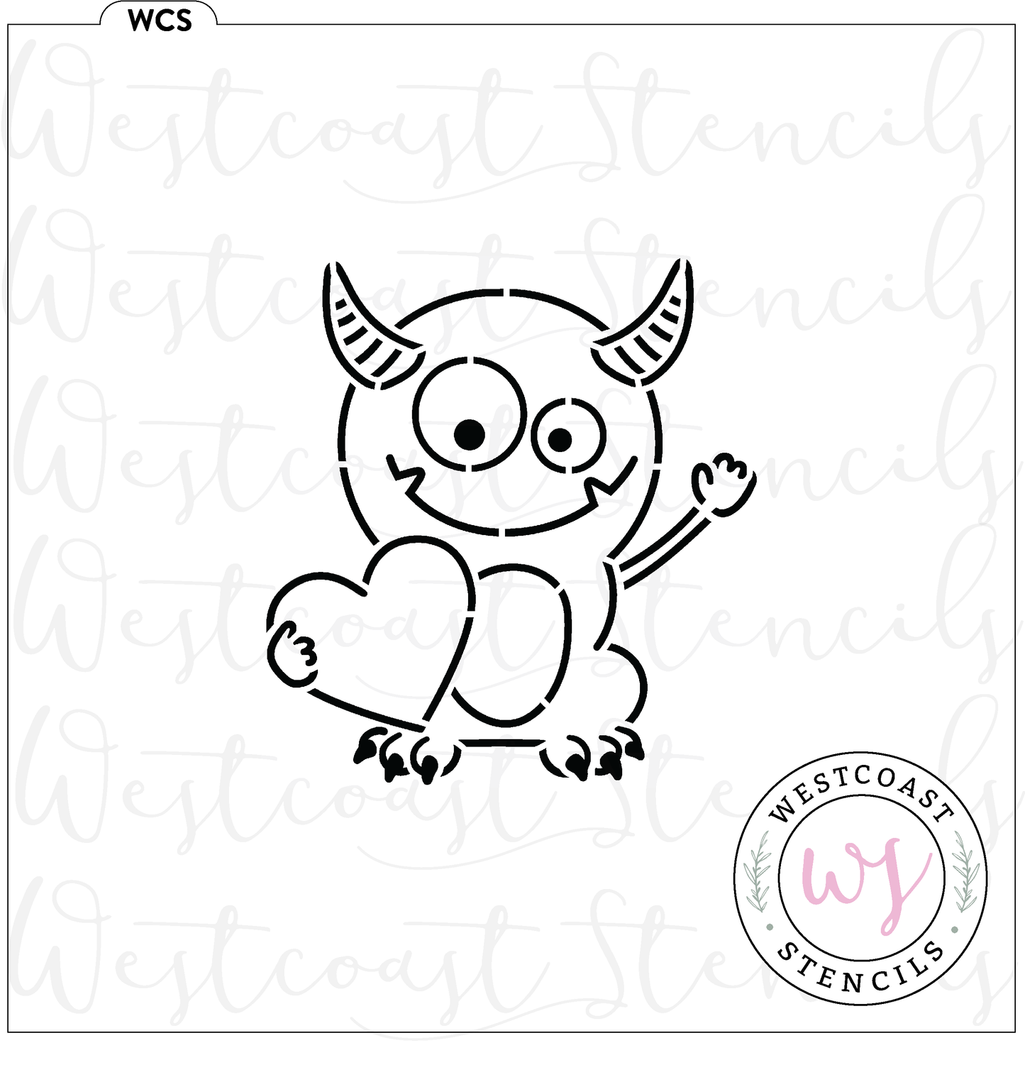 PYO Valentine Monster with Horns Stencil - DIGITAL DOWNLOAD