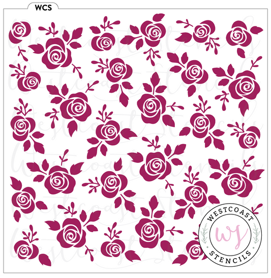 Rose Background Stencil - Digital Download