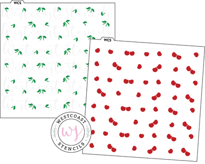 Cherry Background Stencil, Small - DIGITAL DOWNLOAD
