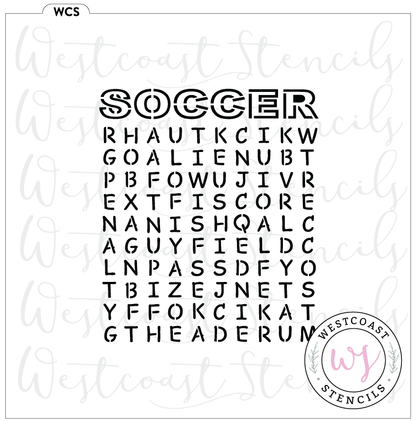 Soccer Word Search Stencil - DIGITAL DOWNLOAD