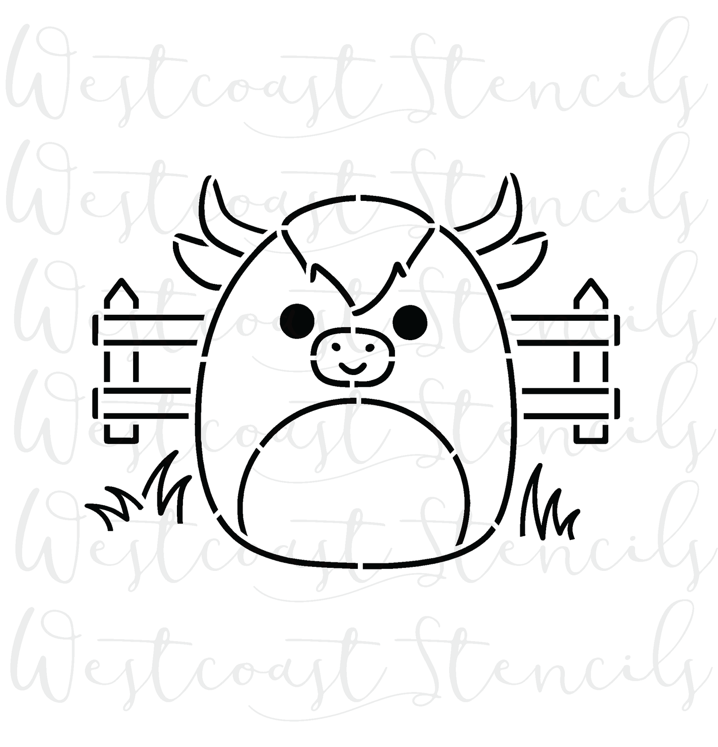 PYO Squishable Highland Cow Stencil