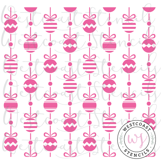 Stringed Bauble Background Stencil - SALE