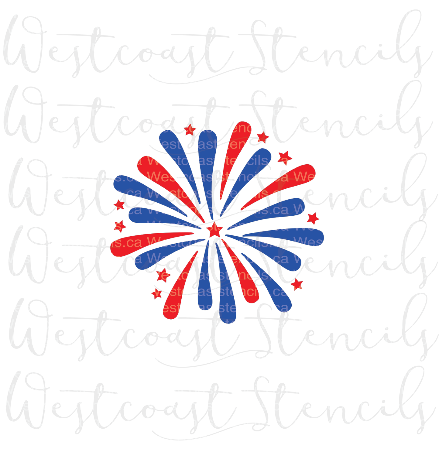 Fireworks Stencil, One or Two Piece