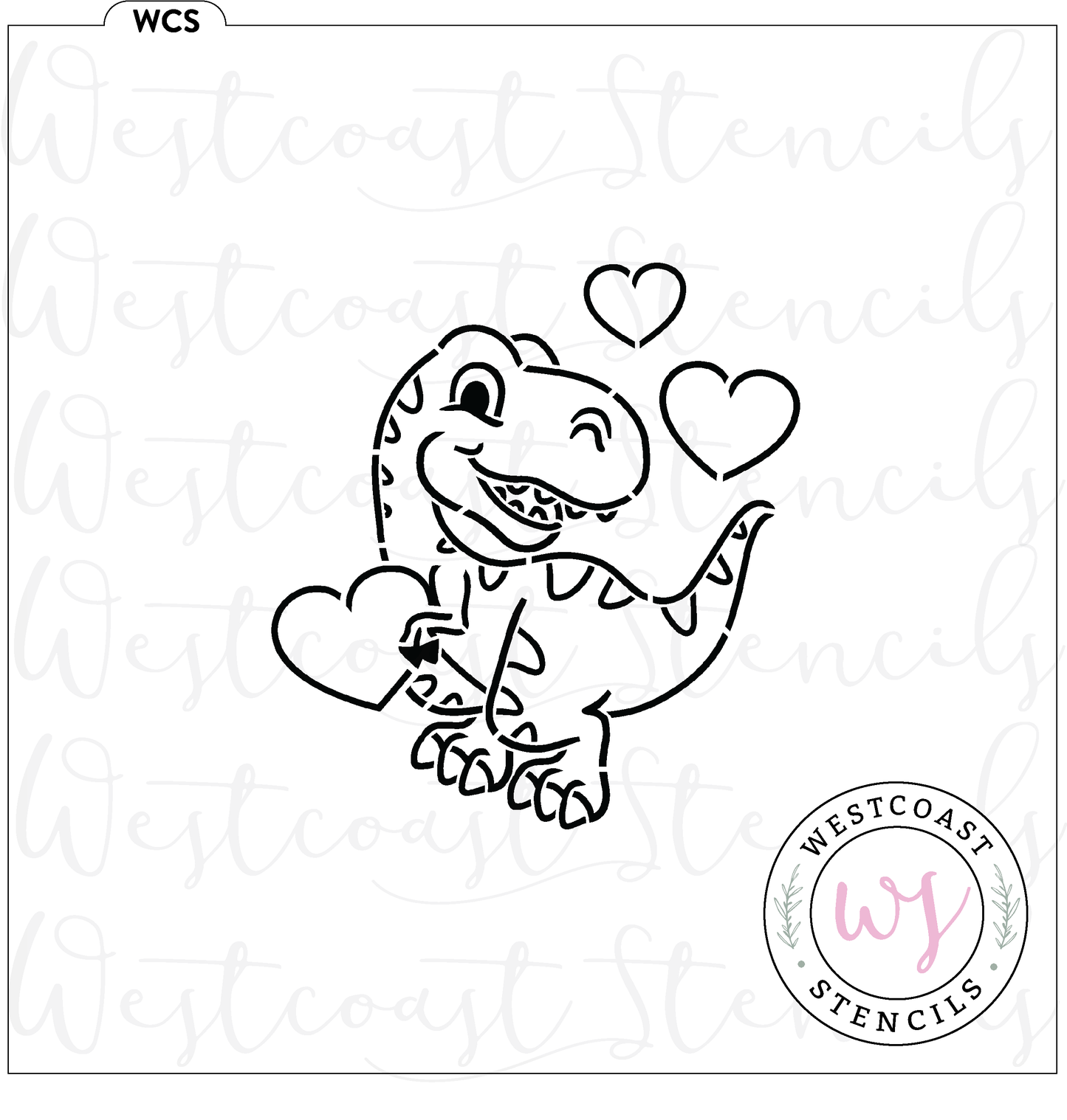PYO Valentine Dinosaur Stencil - DIGITAL DOWNLOAD