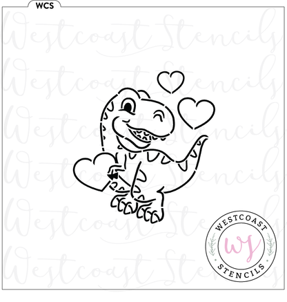 PYO Valentine Dinosaur Stencil - DIGITAL DOWNLOAD