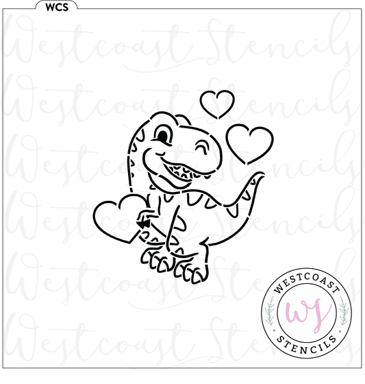 PYO Valentine Dinosaur Stencil - DIGITAL DOWNLOAD