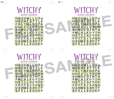 DIGITAL Witchy Word Search Bag Topper