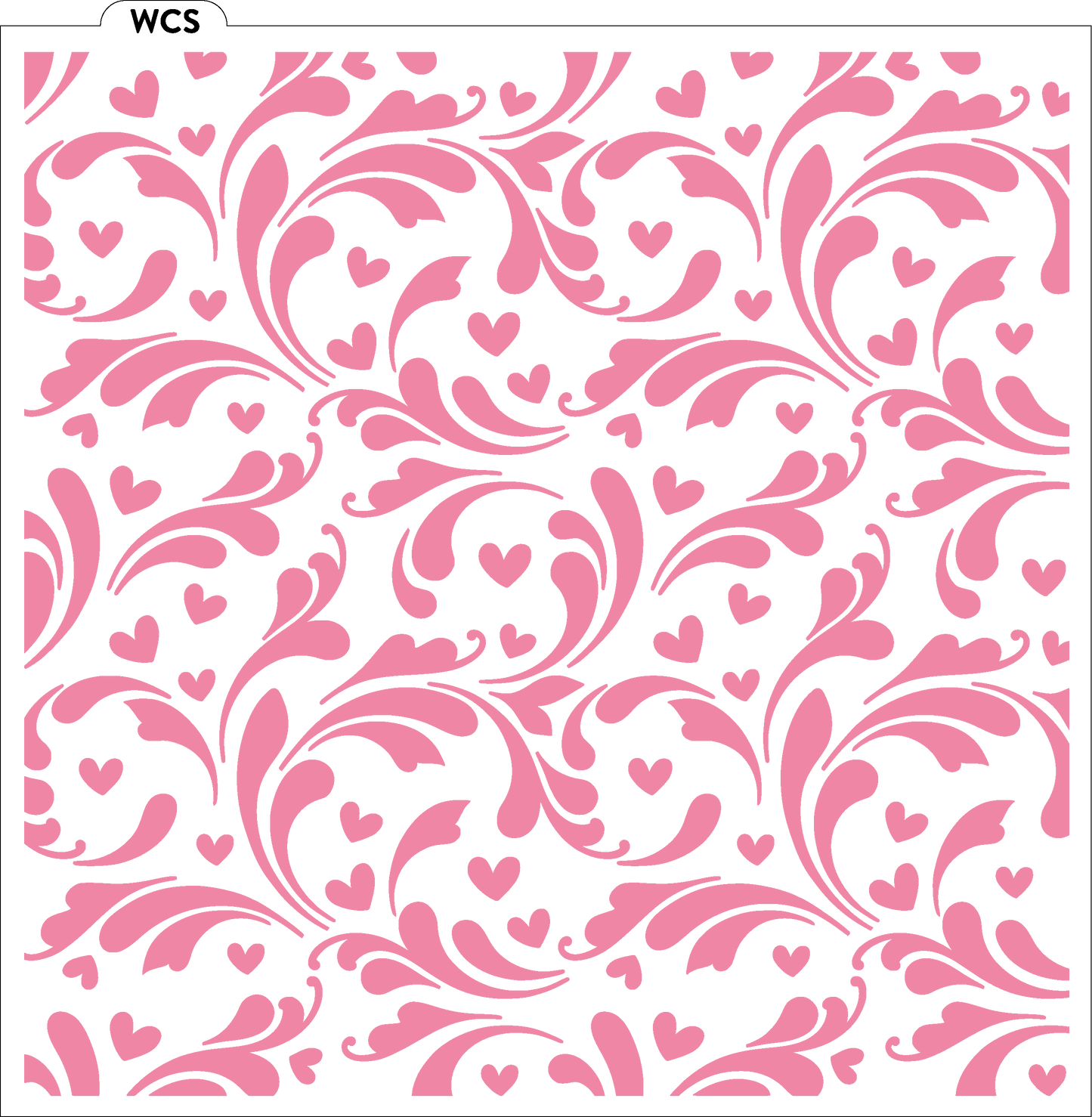 Filigree and Hearts Background Stencil - Digital Download
