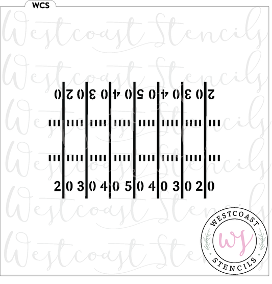 Football Field Stencil, Style 1