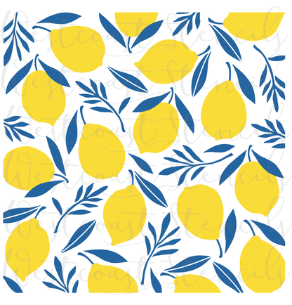 Lemon Leaf Background Stencil