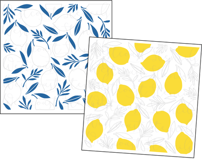 Lemon Leaf Background Stencil