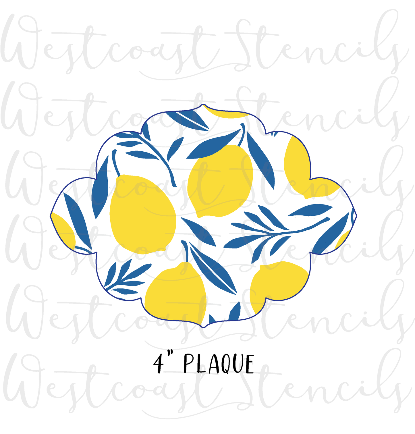 Lemon Leaf Background Stencil