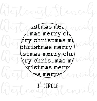 Merry Christmas Text Stencil, Style 2