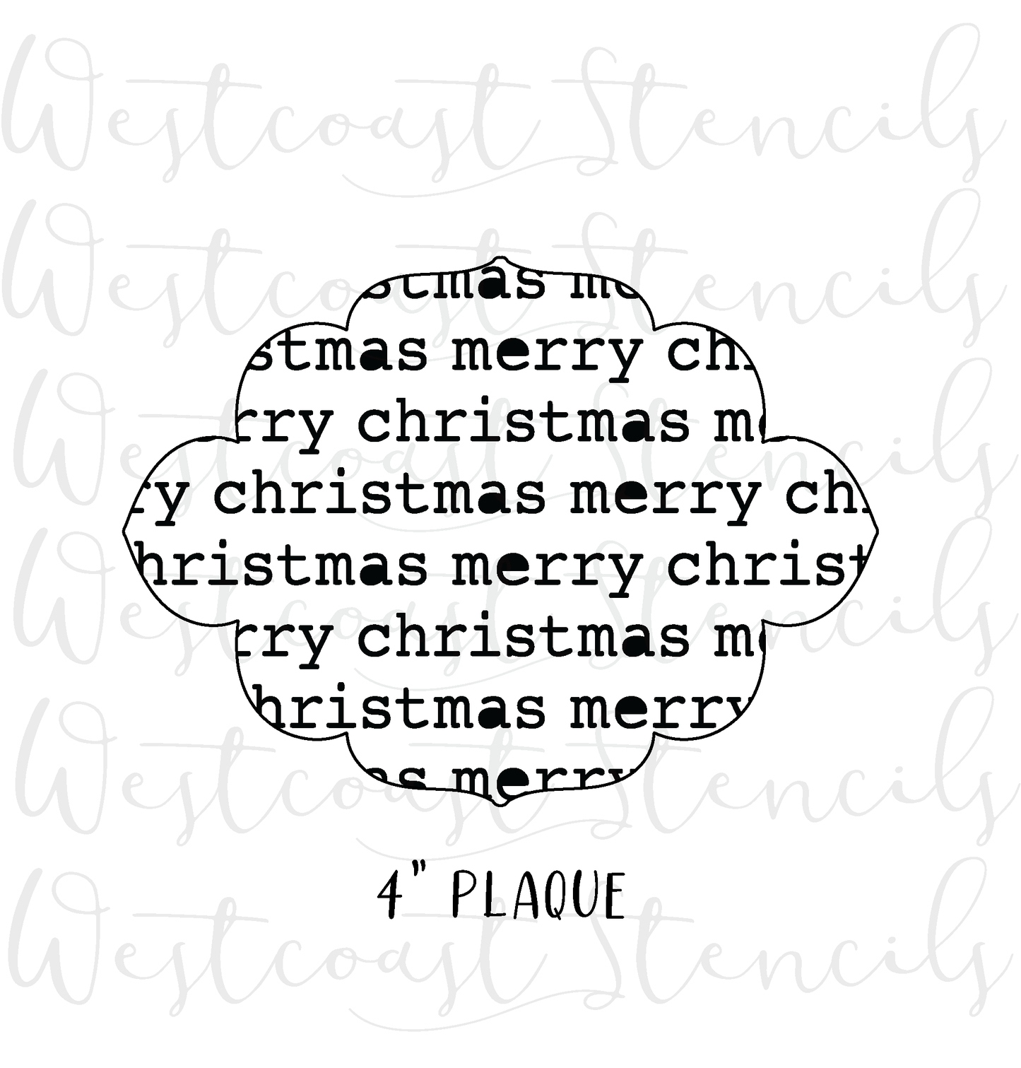 Merry Christmas Text Stencil, Style 2