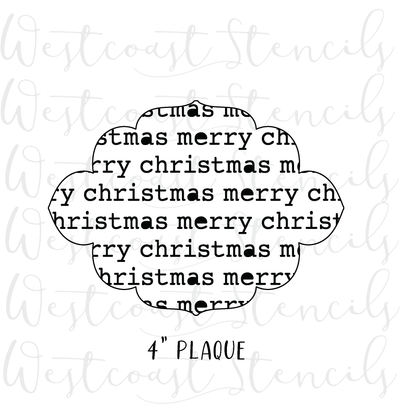 Merry Christmas Text Stencil, Style 2